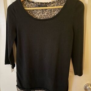 Maurices Black and Leopard Print Women's Blouse